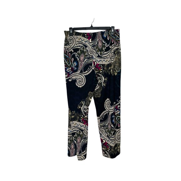 Sunny Leigh 1X Paisley Print Elastic Waist Pants Multicolor - Picture 6 of 8